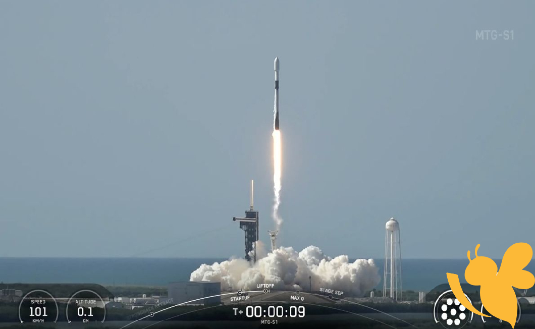SpaceX launched a European weather satellite and landed its rocket on a sea platform