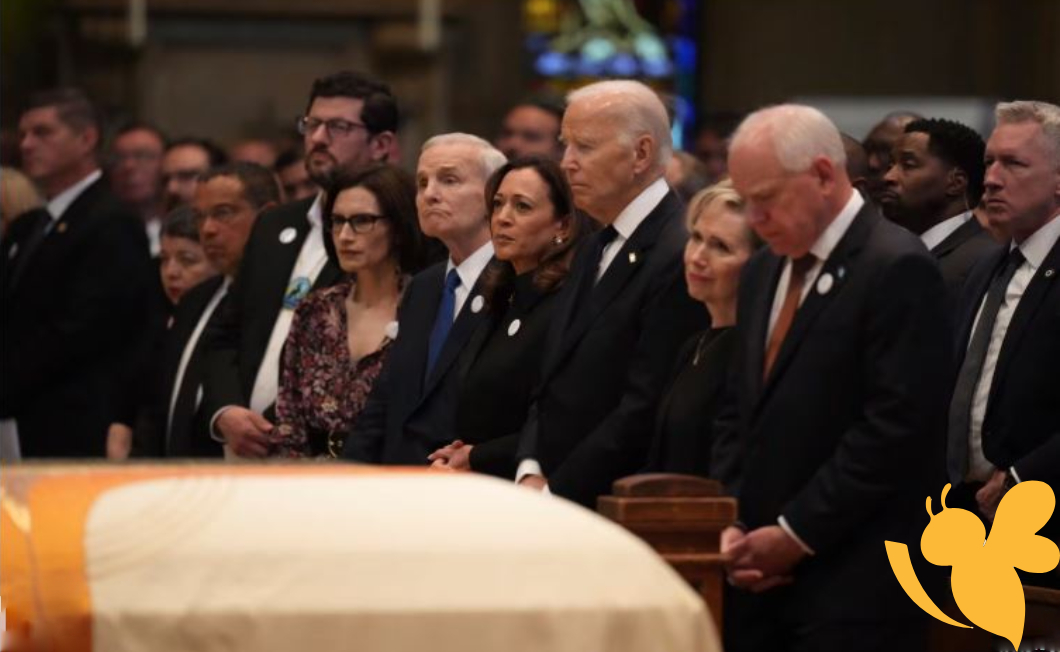 Joe Biden and Kamala Harris attended the funeral of slain Minnesota House Speaker Melissa Hortman